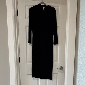 a new day Black Long-Sleeve Midi Dress